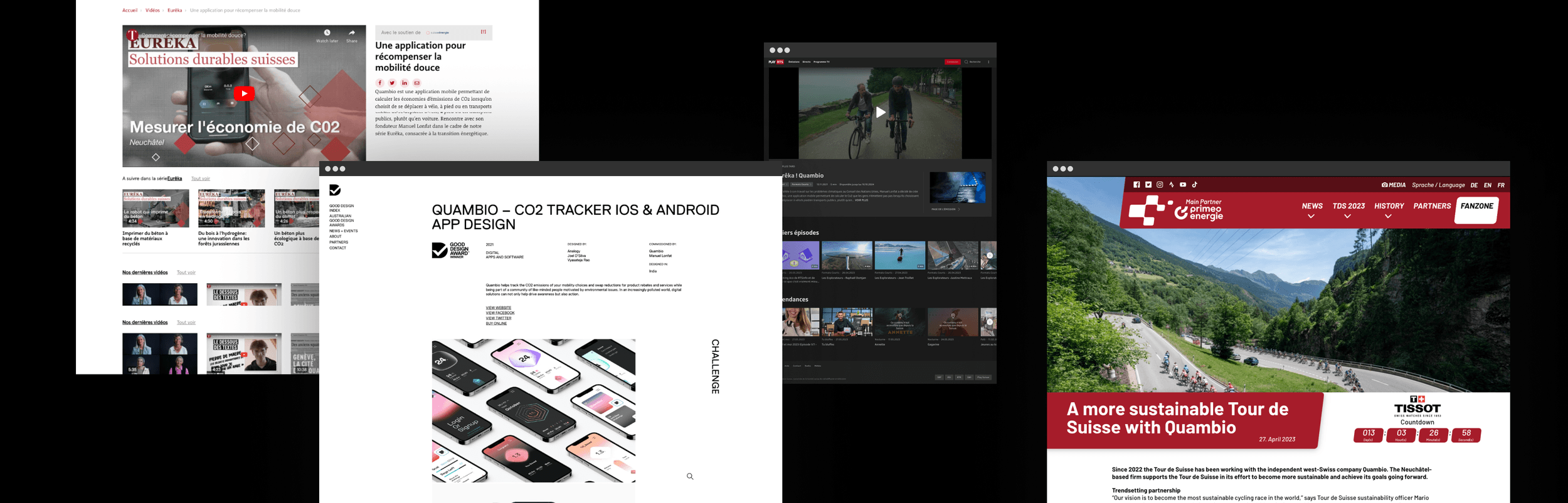 Quambio award recognition and Swiss press coverage
