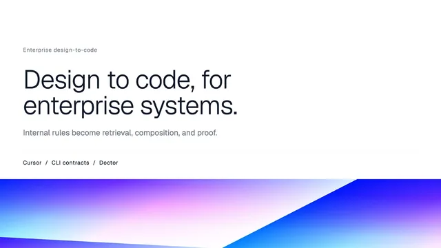 Design to code, under contract preview
